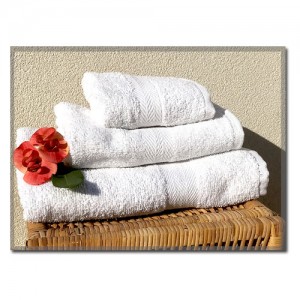 Tris asciugamani spugna bagno hotel bianco b&b MB