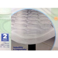 Coprirete trapuntato imbottito con elastici e fascia perimetrale Alton biancaluna