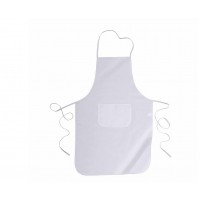 Grembiule bianco in puro cotone di twill