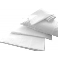 Completo letto lenzuola senza angoli misure maxi hotel puro cotone bianco