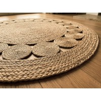 Tappeto juta rotondo intagliato e lavorato 150cm