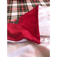 Tovaglietta centro tavola quadrato Natalzia tartan ciniglia elegante rosso scozzese