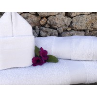 Tris spugna hotel 3pz NINFEA bianco telo doccia viso ospite promozione FINE SERIE