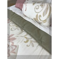 Trapunta invernale matrimoniale raso elegante lucida moderna LA FENICE beige grigio