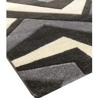 Tappeto moderno grigio panna astratto aperto linea spring cm.133x190