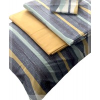 Completo letto cotone matrimoniale SMIRNER Happidea moderno giallo grigio
