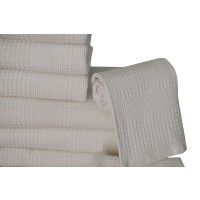 Set asciugamani nido d'ape bianco in puro cotone hotel spa b&b 