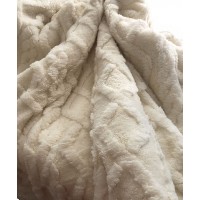 Plaid in pile con pelliccia matrimonaile trecce SIMONA MB24 regalo 