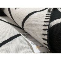 Tappeto double face moderno frange ARCHIMEDE nero torta grigio bianco rasato 