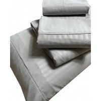 Completo letto no stiro matrimoniale tinta unita rigato LUXEA