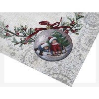 Runner centro tavola Natalizio Ciniglia 2023 Babbo Natale idea regalo elegante