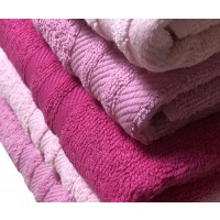 Set asciugamani spugna 3+3 cotone colorata morbida viso ospite KW