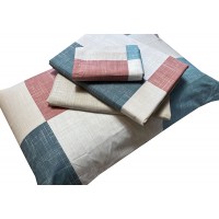 Completo letto lenzuola matrimoniale in puro cotone fantasia ESMOND DMST