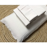 Completo lenzuola NO stiro matrimoniale tinta unita stone washed