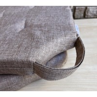 Coppia cuscini per sedie antimacchia KIKI tinta unita effetto lino memory