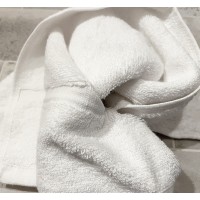 Tris asciugamani hotel bianco spugna di puro cotone ELEGANCE lavanderie 