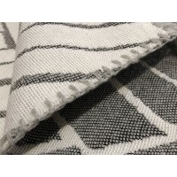 Tappeto double face moderno frange CORNER nero torta grigio bianco rasato 