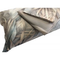 Parure lenzuola matimoniale in puro cotone stampa digitale FOGLIE BEIGE lenzuolo copriletto con federe