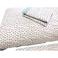 Completo letto  matrimoniale puro cotone colorato frisè
