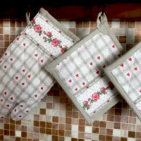 Set guanto + presine Sophie MaisonRosina shabby country