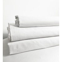 Completo letto matrimoniale percalle puro cotone bianco hotel b&b BIANCA