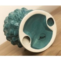 Pigna in ceramica centrotavola decorazioni oggettistica beige tortora blu 15cm
