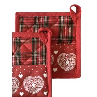 Set coppia presine Natale tatan Saceda rosso