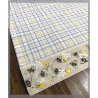 Runner centrotavola striscia grigio giallo tortota Regina api country 40 x 140 cm