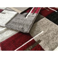 Tappeto arredo moderno grigio rosso Stellar 120x170 living divano soggiorno