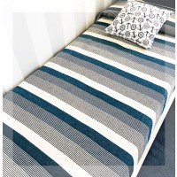 Copriletto cotone singolo rigato tela indiana BIMALA MB23 telo arredo