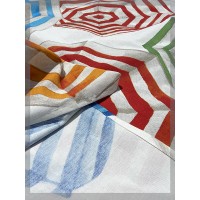 Telo mare cotone con frange ombrelloni LIDO colorato leggero pratico fouta
