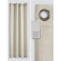 Tenda arredo pannello singolo Lione con anelli tessuto effetto lino rustico moderno