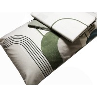 Completo letto Piazza e Mezza in puro cotone ZEN anni 70 geometrico moderno