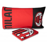Completo letto singolo cotone squadre Milan ufficiale