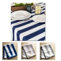 Tovaglia antimacchia QUADRATA splash zambetti rigata blu beige RIVIERA