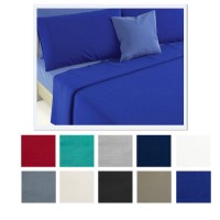 Completo letto Piazza e mezza FRANCESE in puro cotone lenzuola tinta unita ILF026