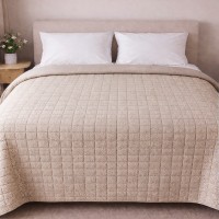 Trapuntino copriletto matrimoniale stampa simil Borbonese BEIGE Blot 2 piazze