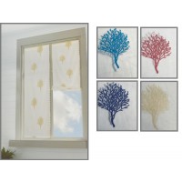 Coppia tendine vetro corallI marinaro finestra porta finestra