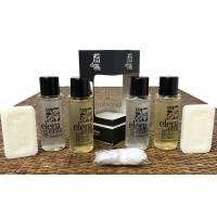 Set cortesia camera matrimoniale kit 2 persone shampoo doccia cuffia sapone ELEMENT