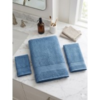 Tris asciugamani 3 pezzi spugna di puro cotone Loris tinta unita b&b in puro cotone 