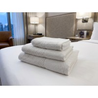 Tris asciugamani hotel bianco spugna di puro cotone lavanderie SOFY 580G/mq
