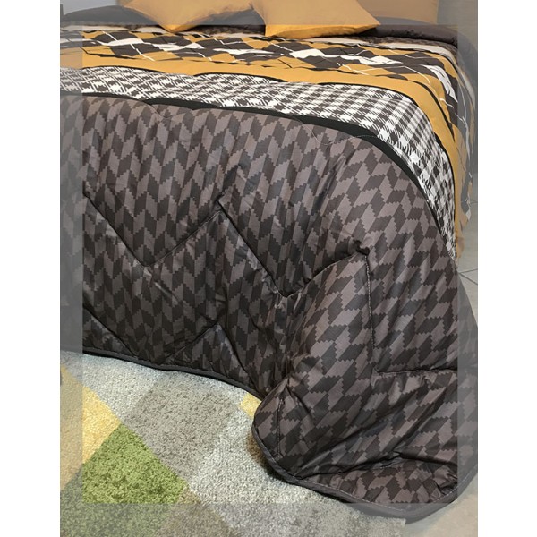 Trapunta invernale matrimoniale Happidea cotone piumone calda Sandalwood scacchi moderna Easy Home Store