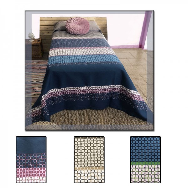 Completo letto singolo puro cotone Living Imberti scacchi grigio fuxia  multicolor :: Easy Home Store