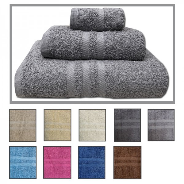 Asciugamani bagno set 6 pezzi 3 grandi 3 piccoli Vari Colori Vivaci 100%  cotone