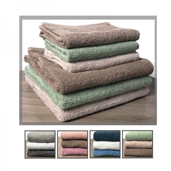 Set asciugamani spugna 3+3 cotone colorata morbida viso ospite MB :: Easy  Home Store