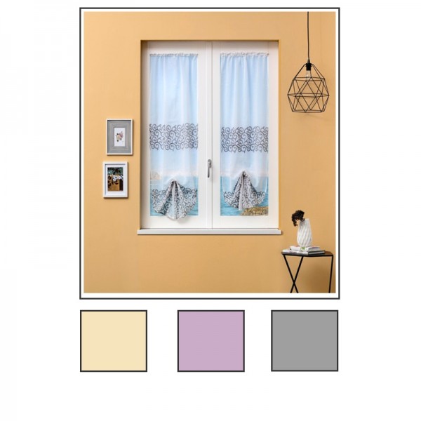 Coppia tendine Evelyn finestra semicoprente moderna elagante :: Easy Home  Store