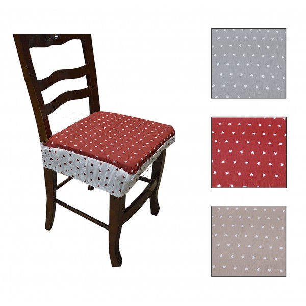 Cuscini coppia coprisedia con elastico sedia cuore rosso grigio beige  Lovely :: Easy Home Store