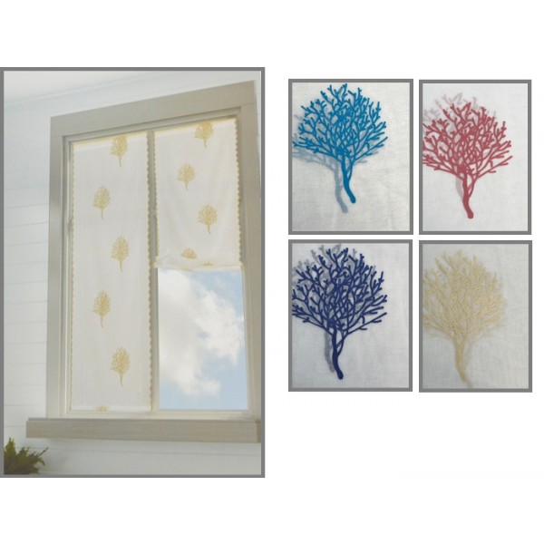 Coppia tendine vetro corallo marinaro finestra porta finestra :: Easy Home  Store