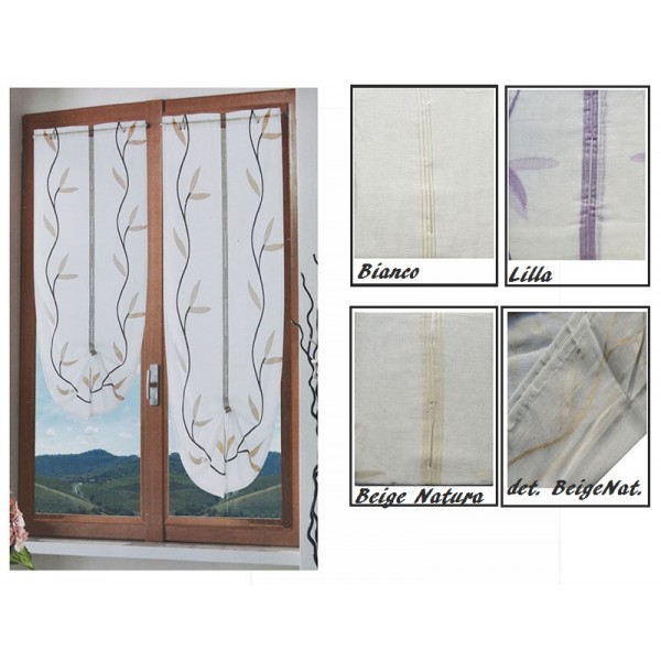 Coppia tendine finestra Merida porta finestra moderna elegante semi  coprente cucina bagno :: Easy Home Store