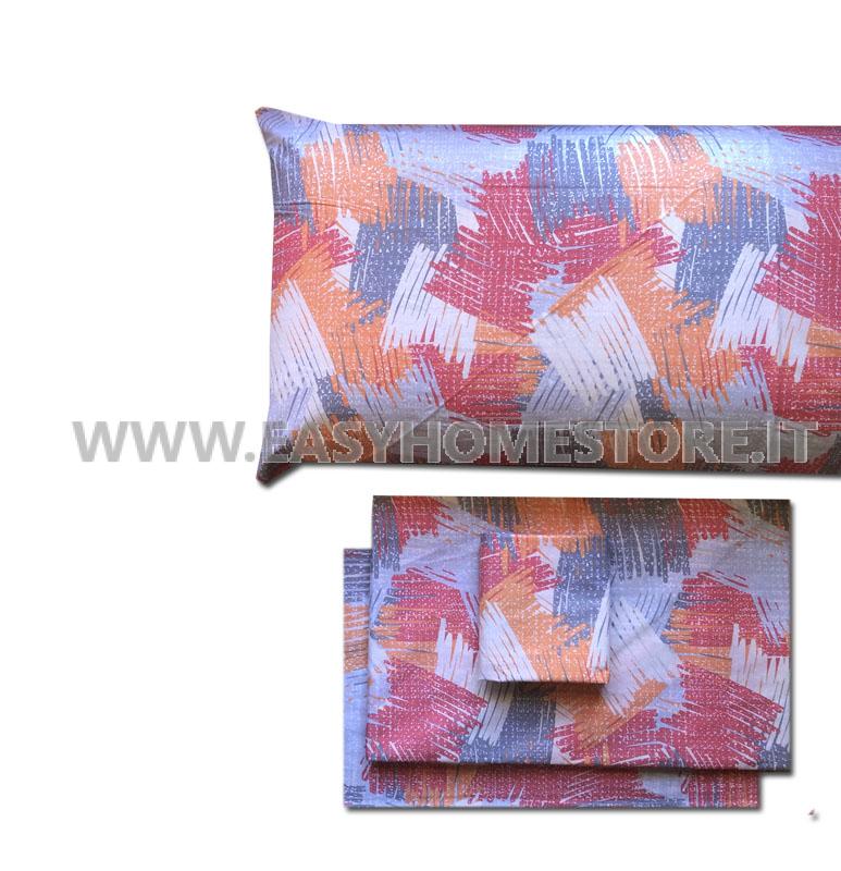Completo letto matrimoniale BIANCALUNA lenzuola puro cotone made in Italy moder 1